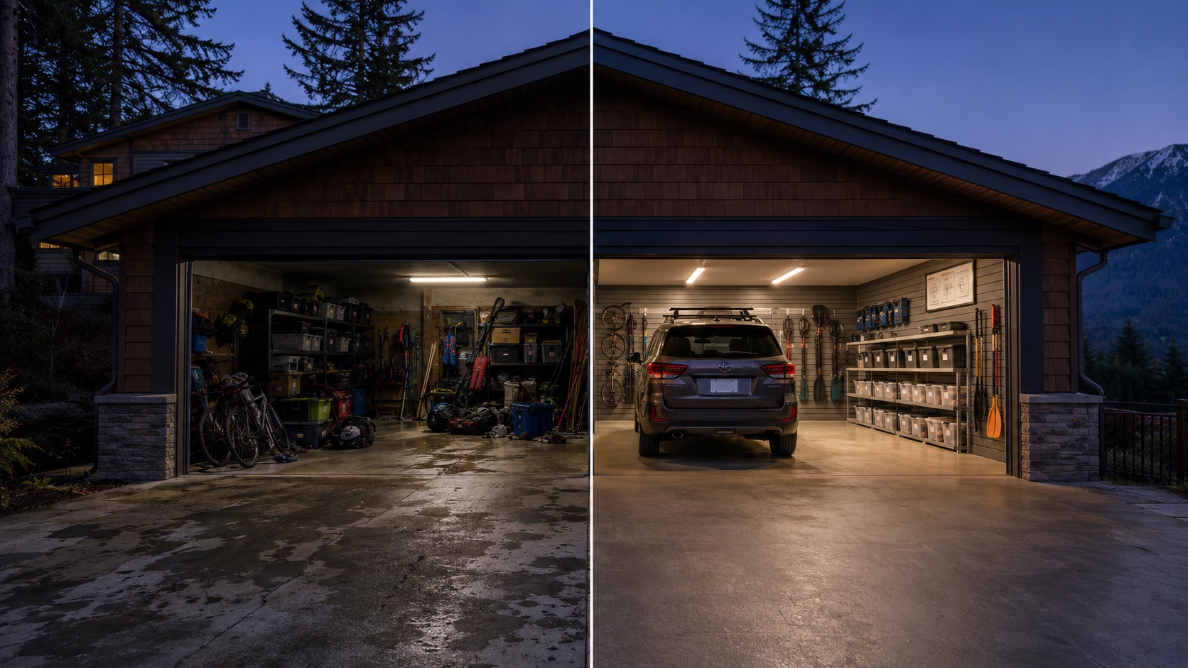 Before and after garage transformation - Lynn Valley, North Vancouver